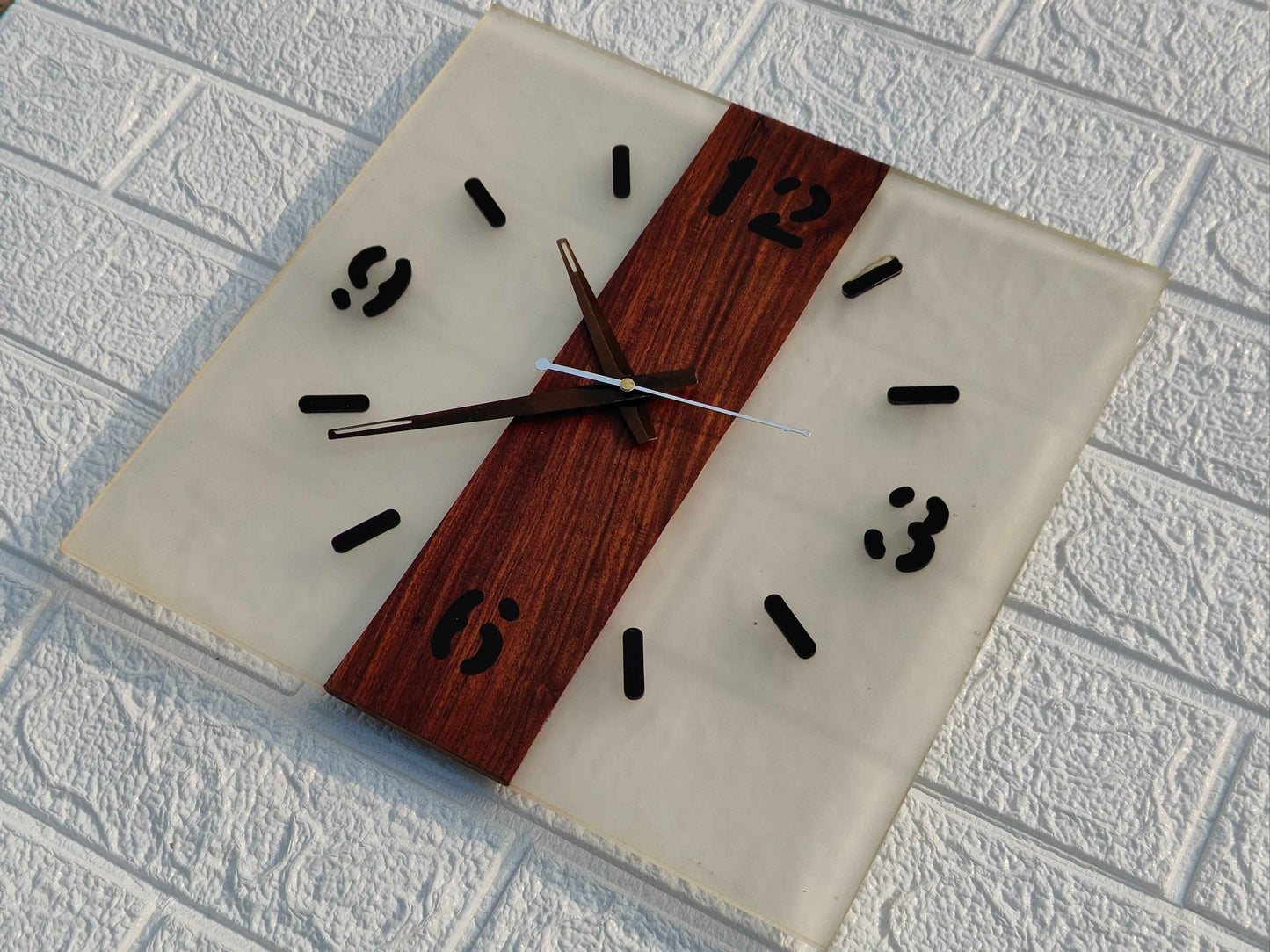 Transparent Square Epoxy Clock