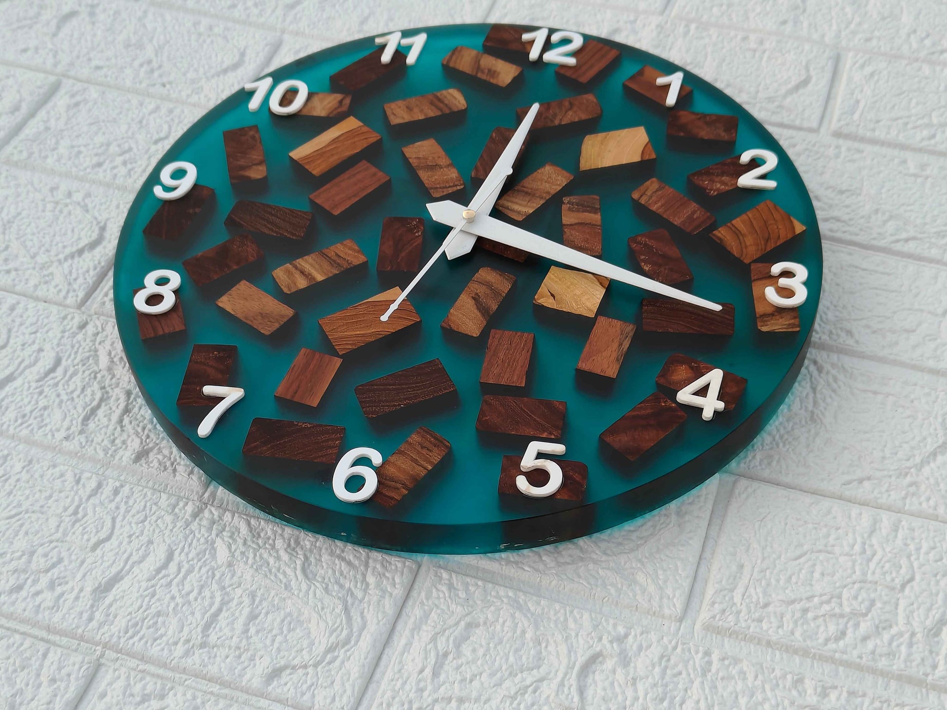 Epoxy Wood Pieces Clock