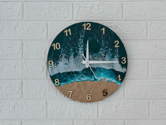 Ocean Wave Epoxy Clock MDF Base