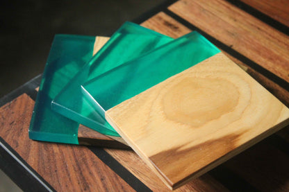 Transparent Green Epoxy Coaster