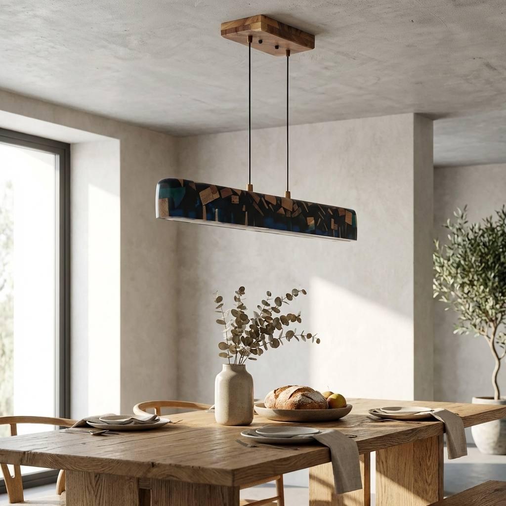 Blue Resin Linear Pendant Light - Woods And Knots
