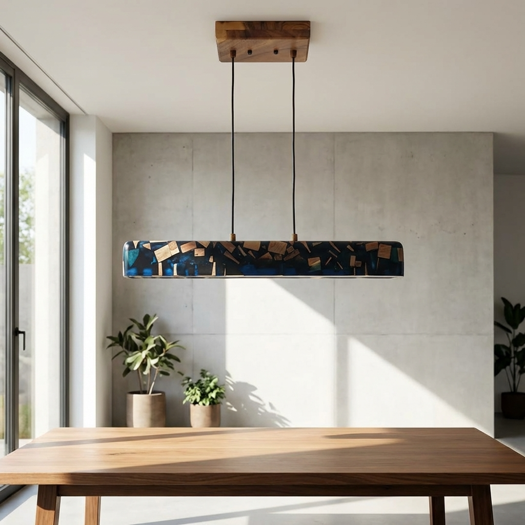 Blue Resin Linear Pendant Light - Woods And Knots