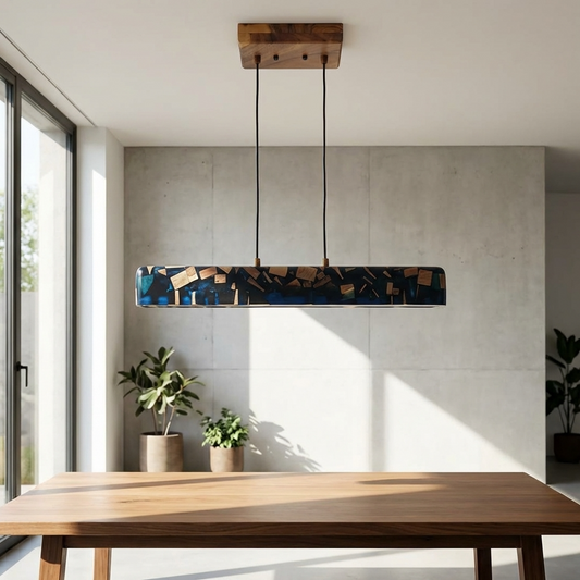 Blue Resin Linear Pendant Light - Woods And Knots
