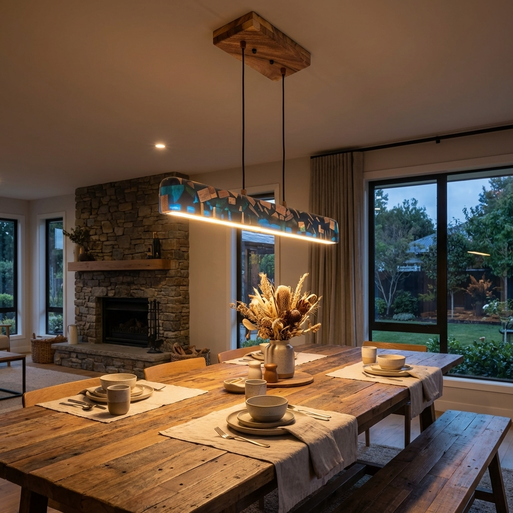 Blue Resin Linear Pendant Light - Woods And Knots
