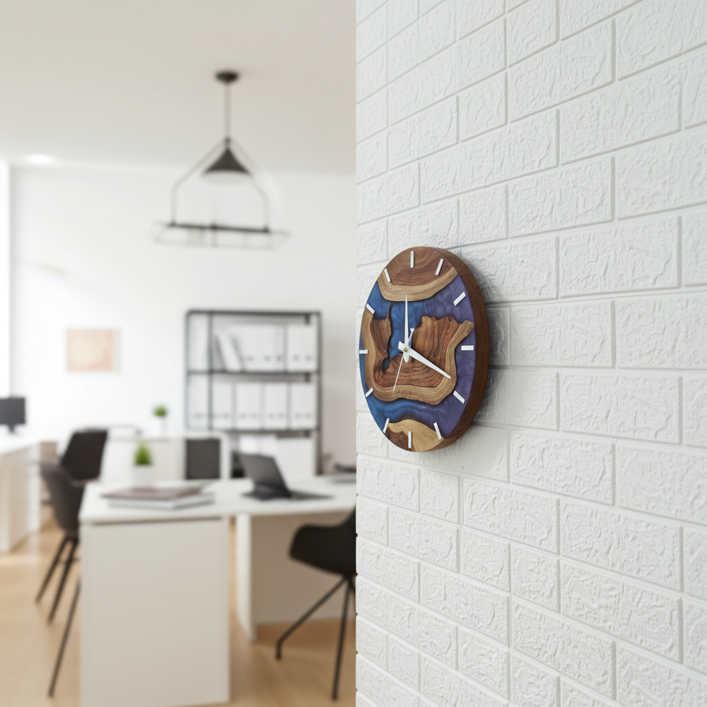 Multi Color Epoxy Wooden Clock