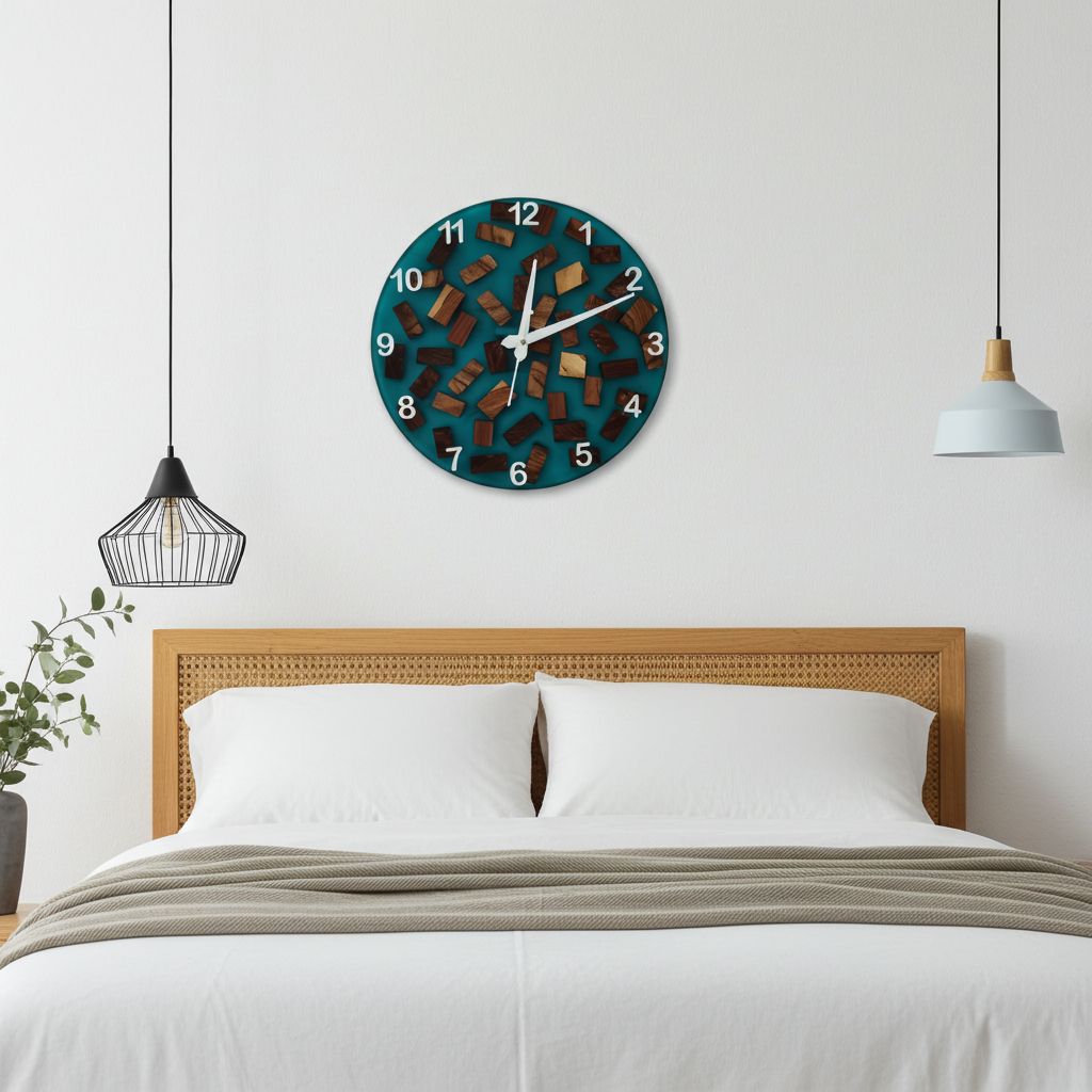 Epoxy Wood Pieces Clock