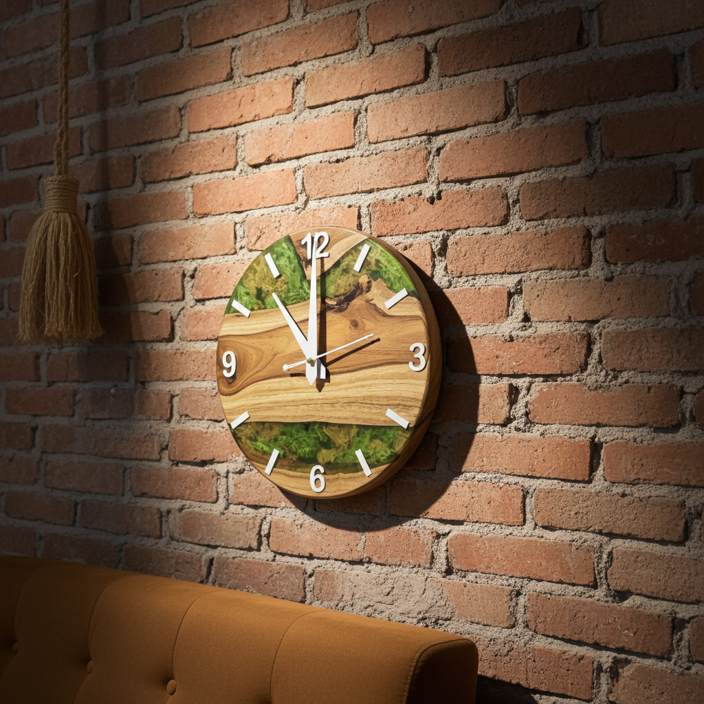 Epoxy Clock Grass