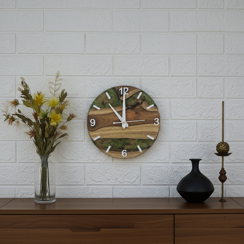 Epoxy Clock Grass