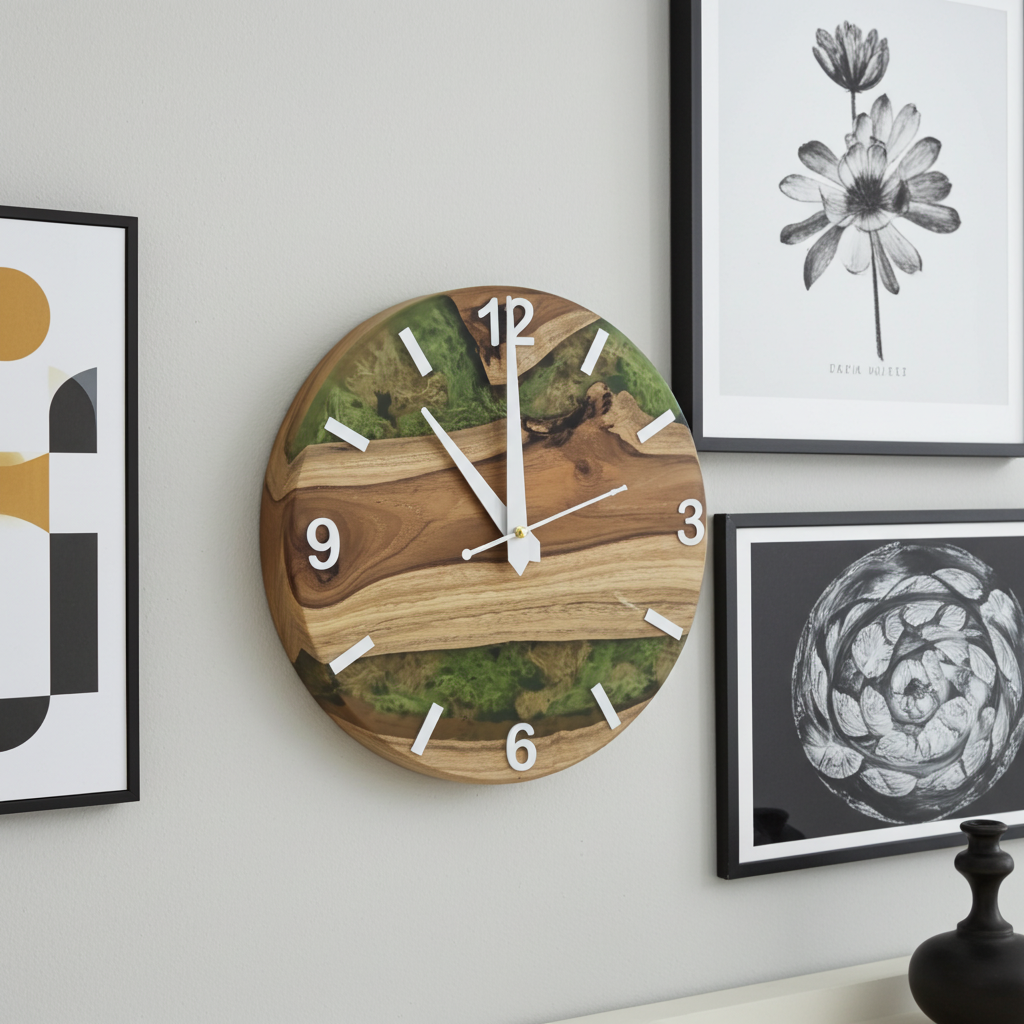 Epoxy Clock Grass