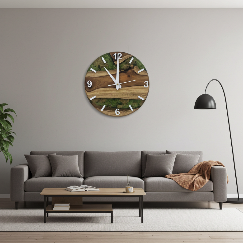 Epoxy Clock Grass