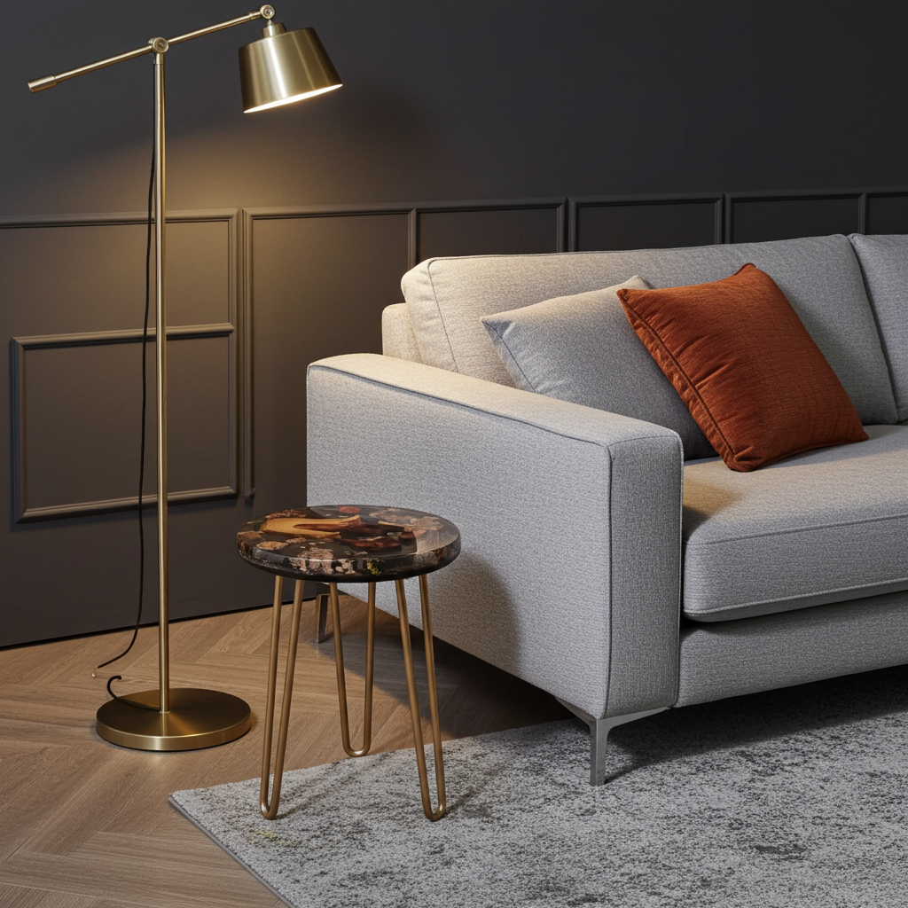 Epoxy Flower Side Table