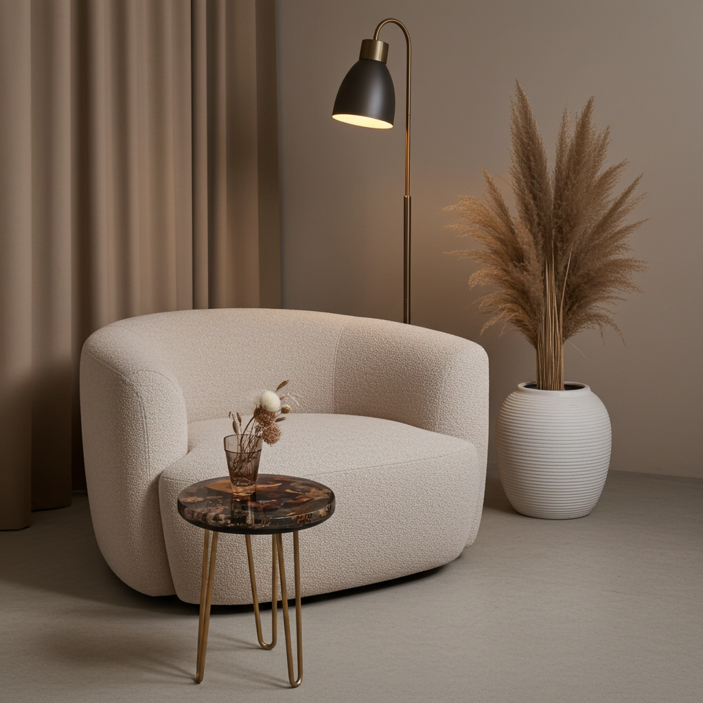 Epoxy Flower Side Table